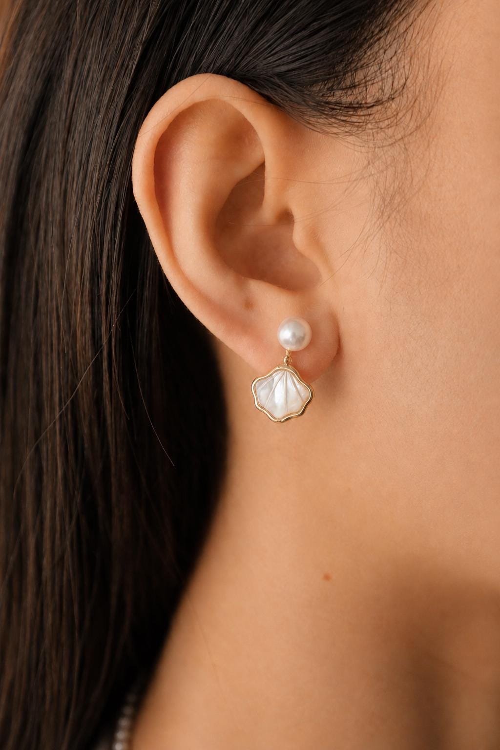 Freshwater Pearl Mother of Pearl Earrings - AwarePearl 4