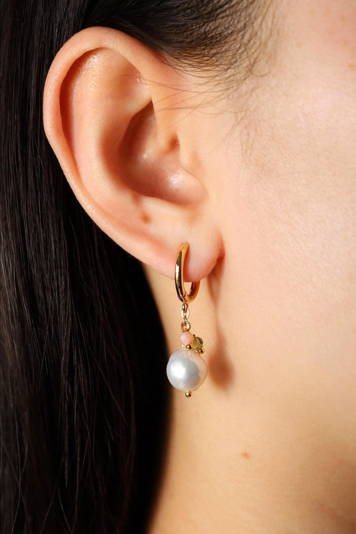 Baroque Pearl Huggie Earrings - AwarePearl
