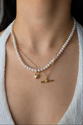 Gold Heart Pearl Pendant Necklace - AwarePearl 10