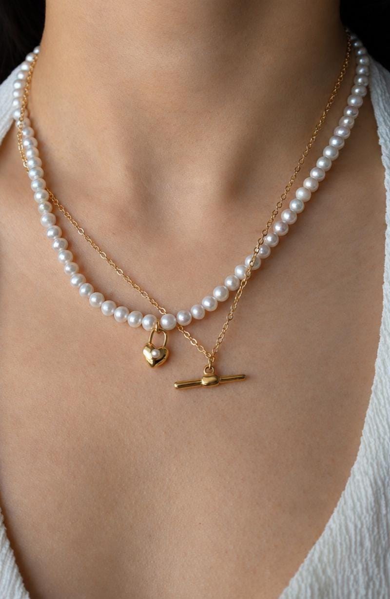 T-Bar Pearl Pendant Necklace - AwarePearl
