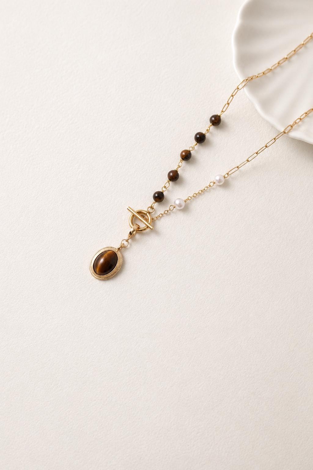 Tiger Eye Gemstone Pendant Necklace - AwarePearl 4