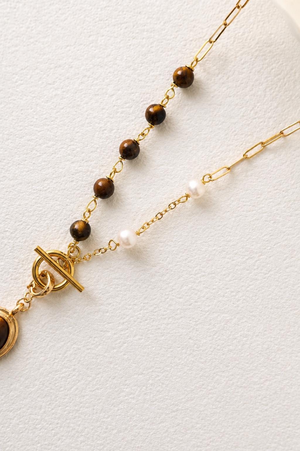 Tiger Eye Gemstone Pendant Necklace - AwarePearl 5