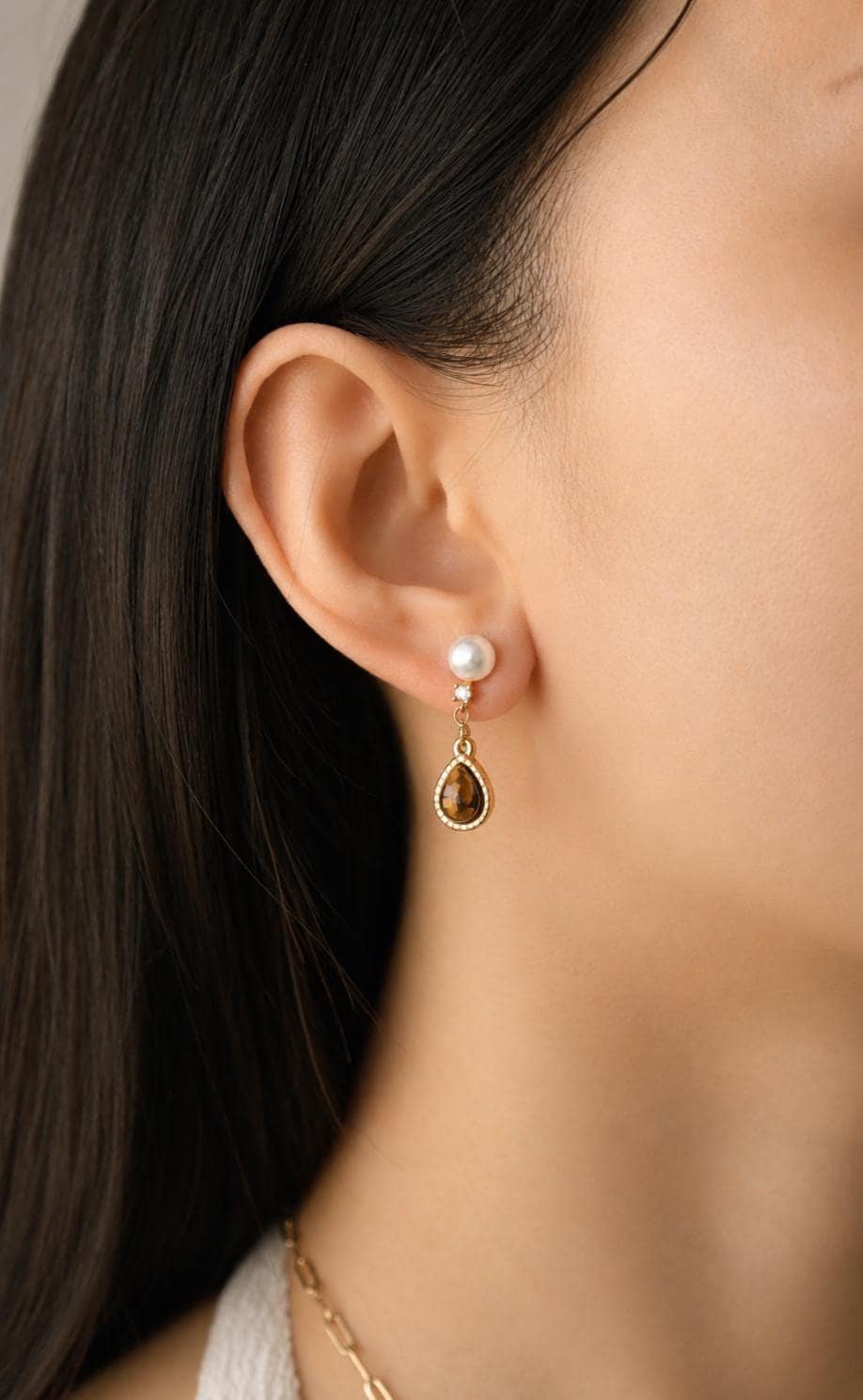 Tiger Eye Gemstone Earrings - AwarePearl 7