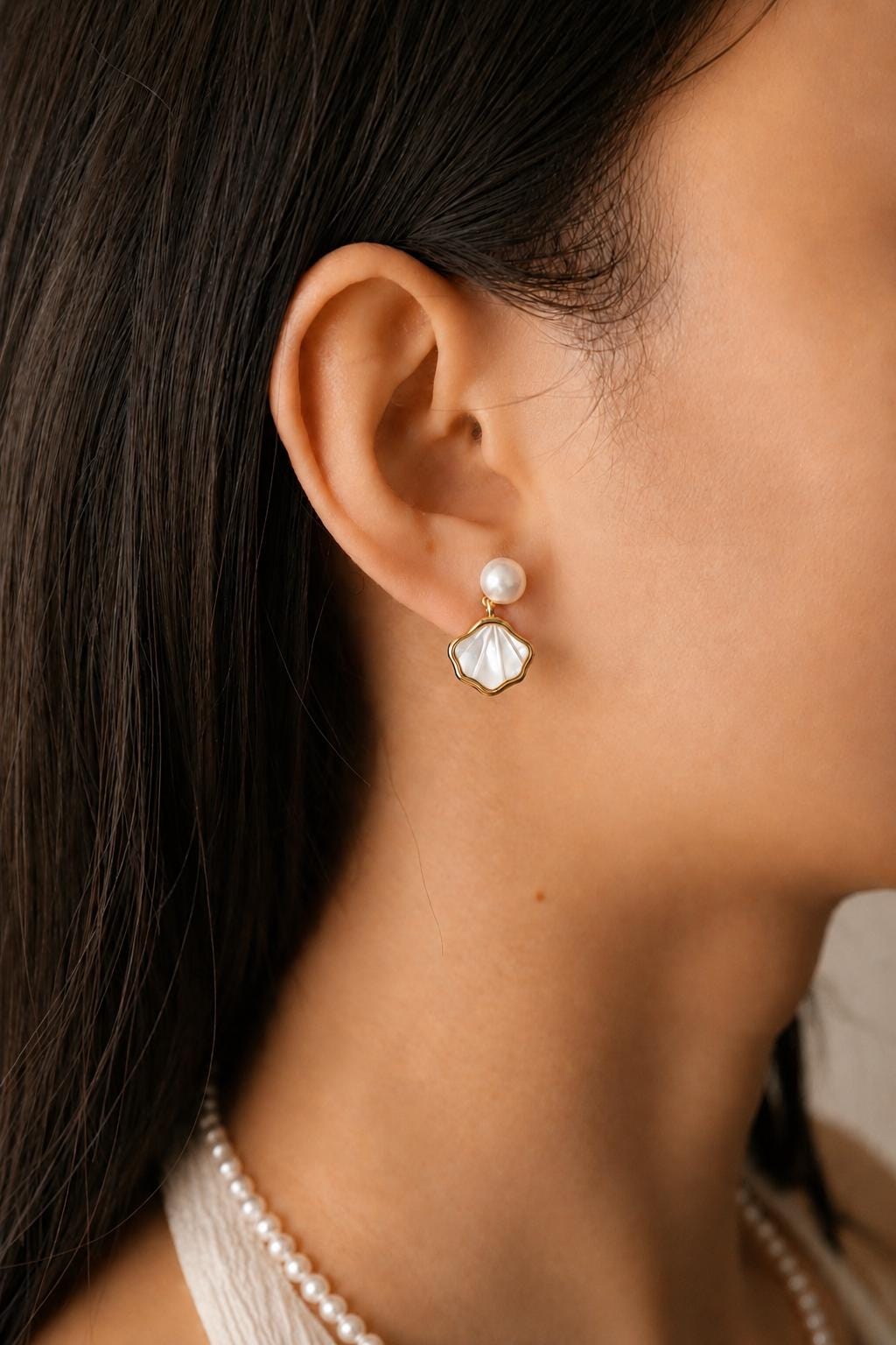 Freshwater Pearl Mother of Pearl Earrings - AwarePearl 7