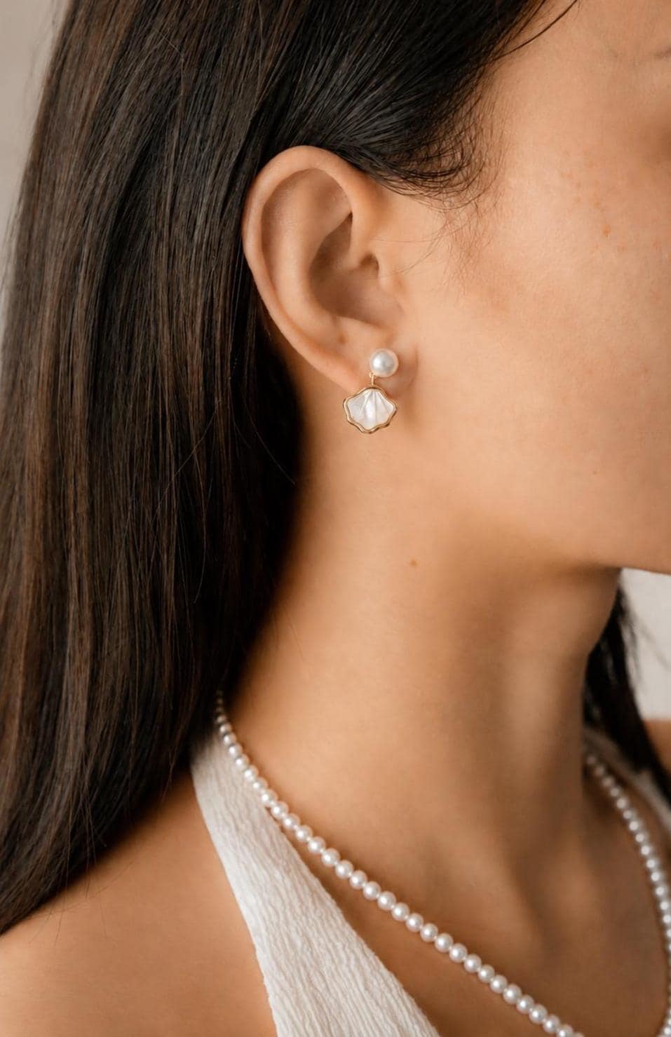 Freshwater Pearl Mother of Pearl Earrings - AwarePearl 2