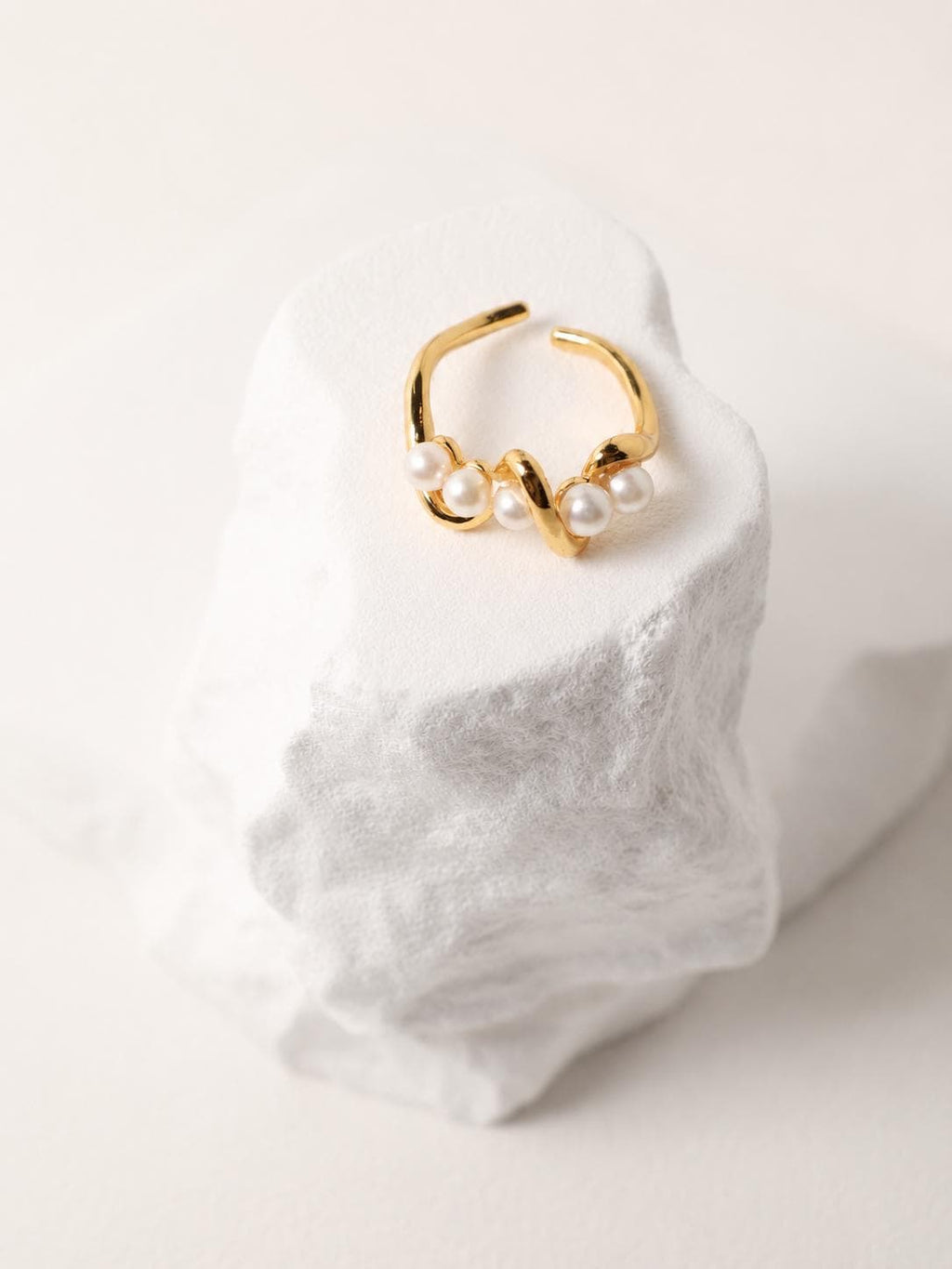 Open Cuff 14K Gold Ring - AwarePearl 2
