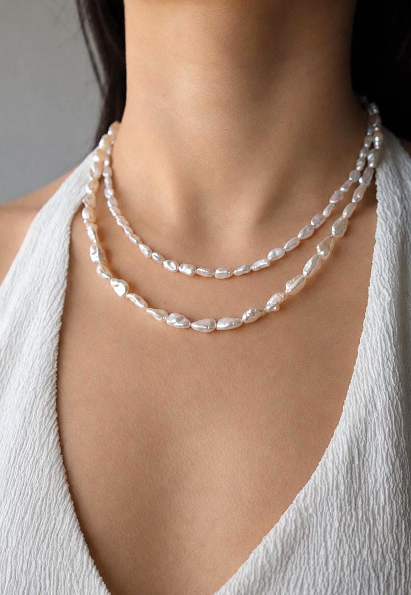 Natural Baroque Pearl Necklace - AwarePearl