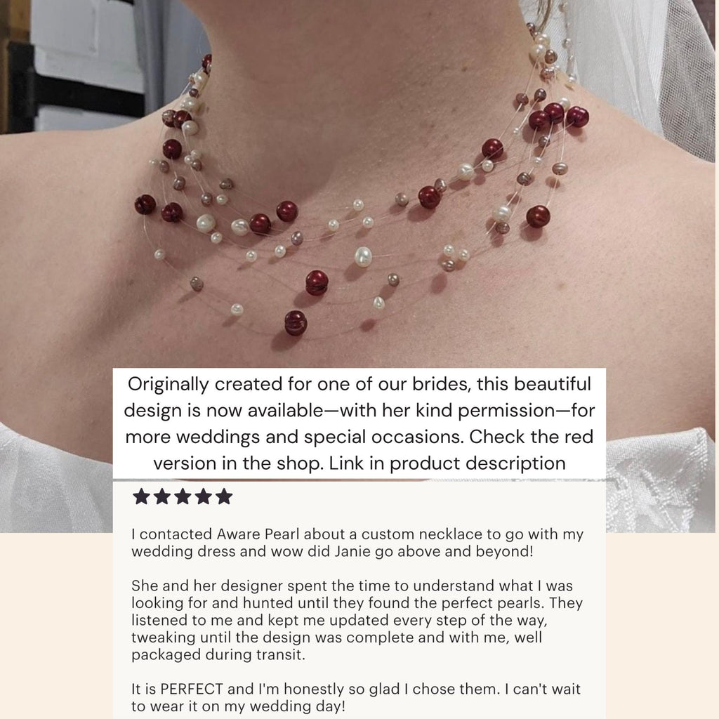 Floating Freshwater Pearl Necklace - AwarePearl 9