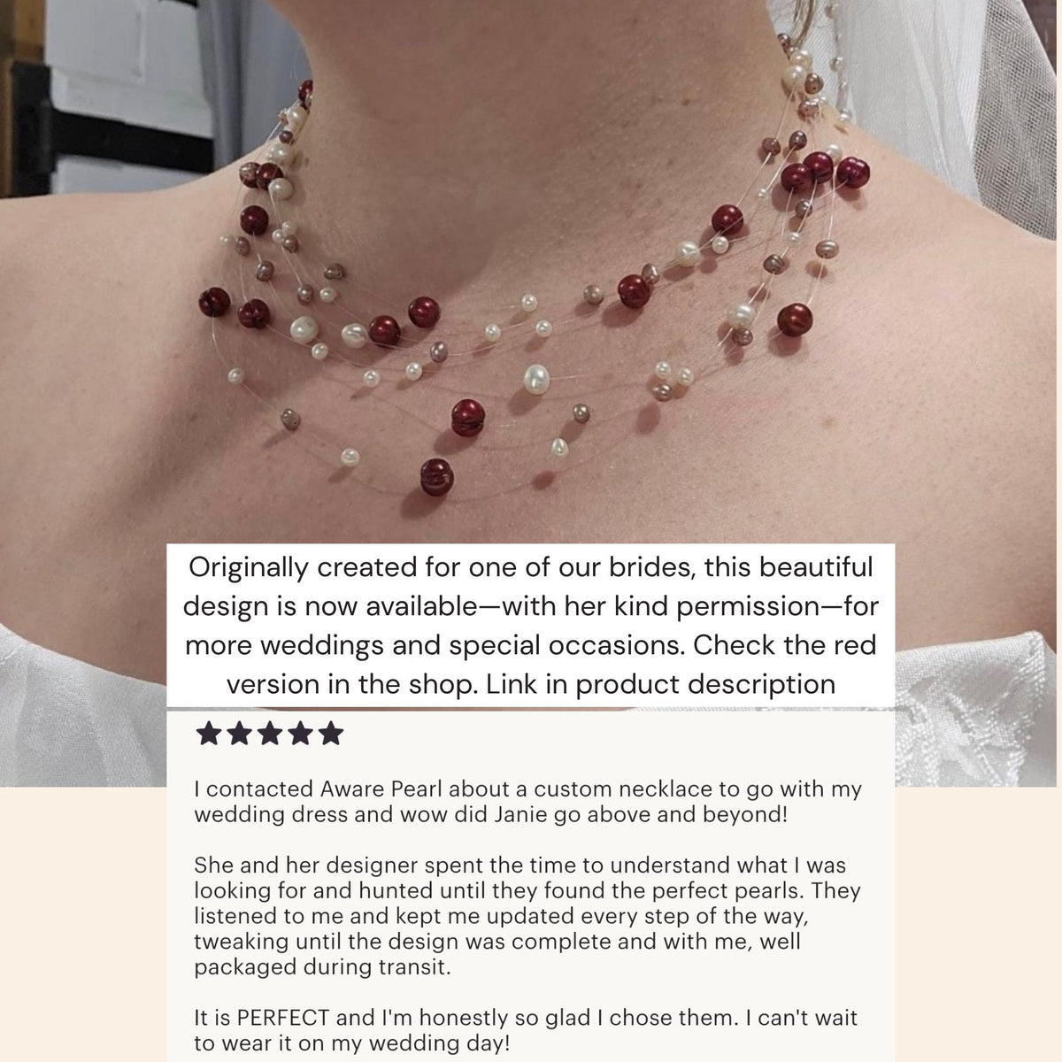 Floating Freshwater Pearl Necklace - AwarePearl 9