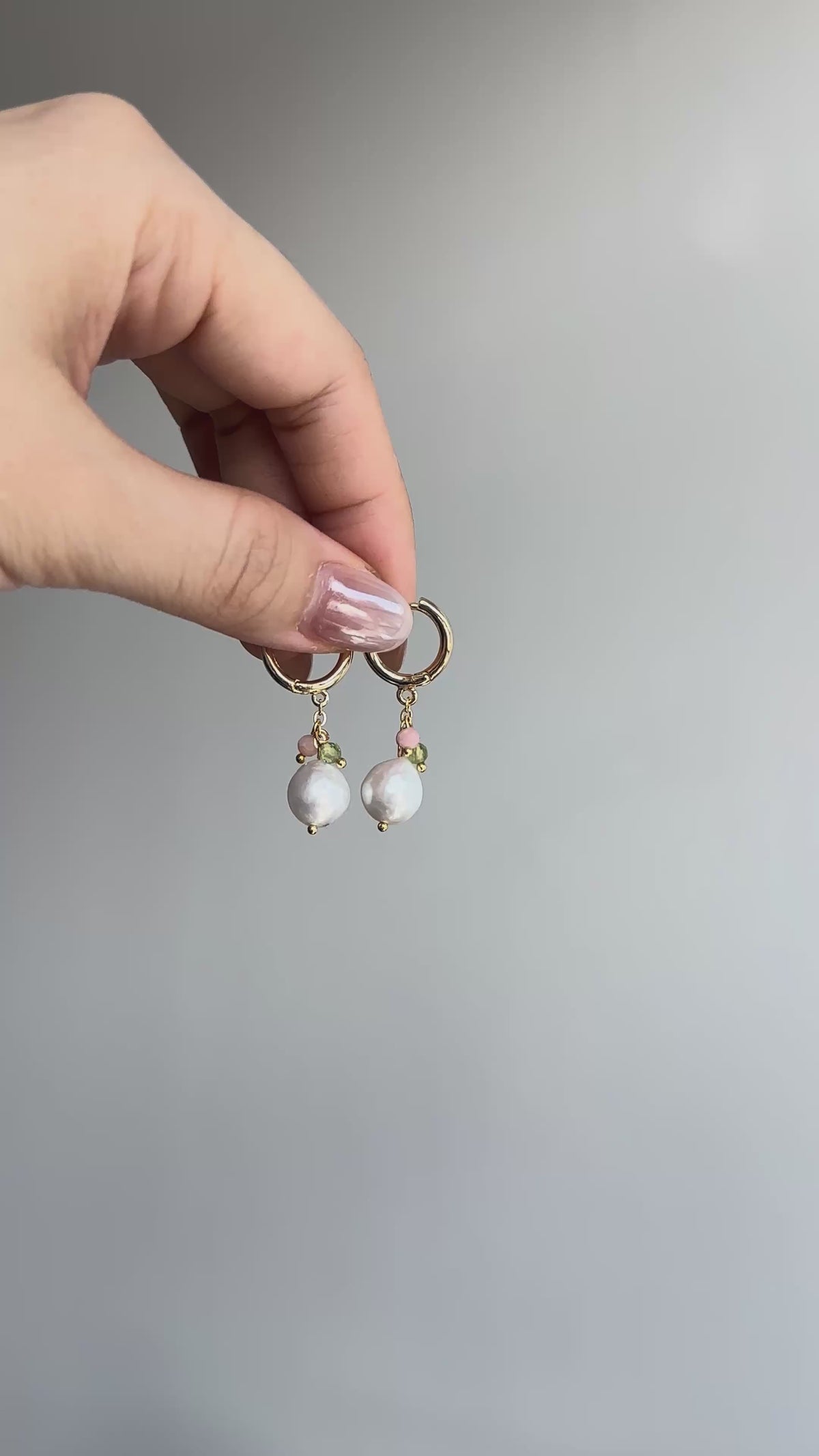Rainbow Crystal Pearl Huggies