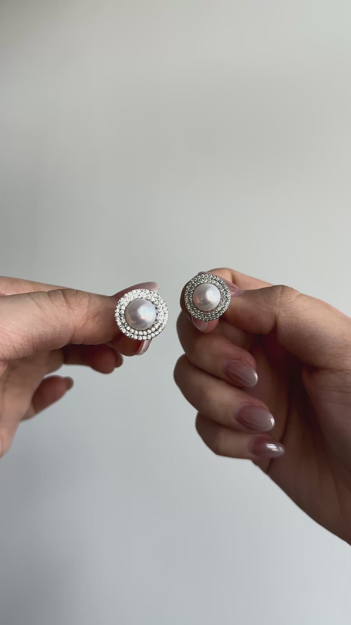 Crystal Pearl Stud Earrings