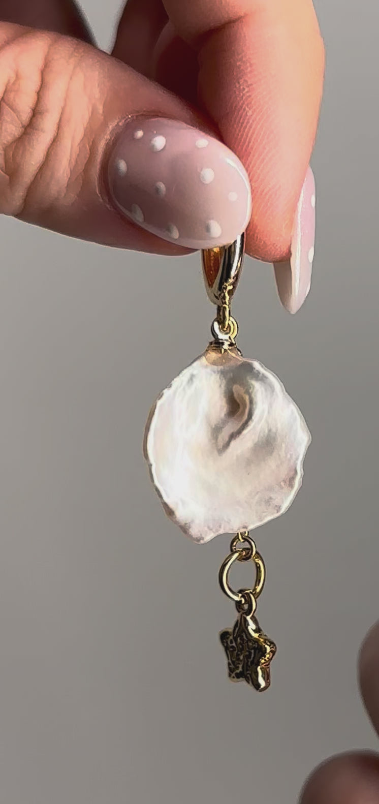 Star Charm Baroque Pearl Hoops