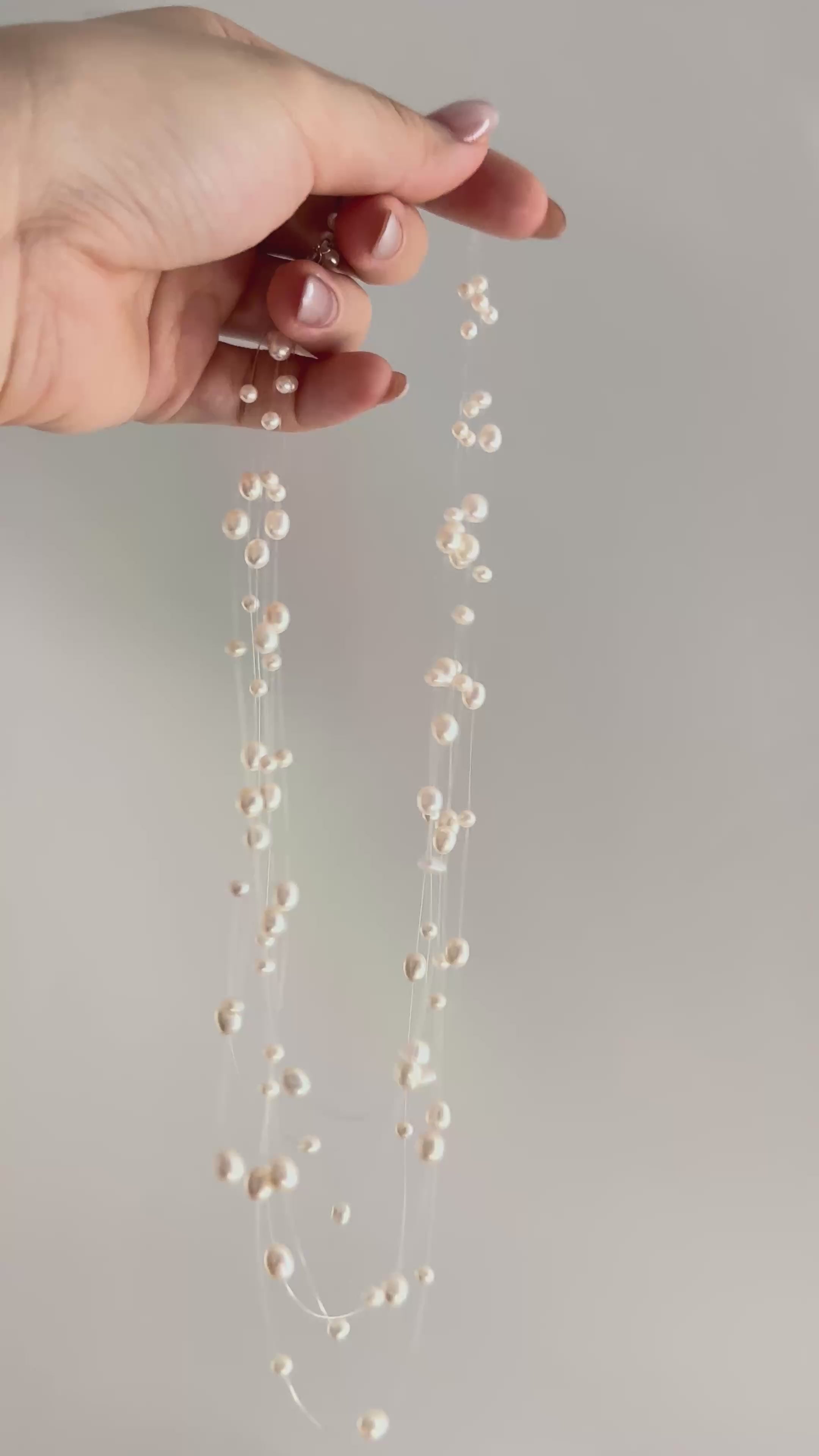 6-Layer Stardust Floating Pearl Necklace