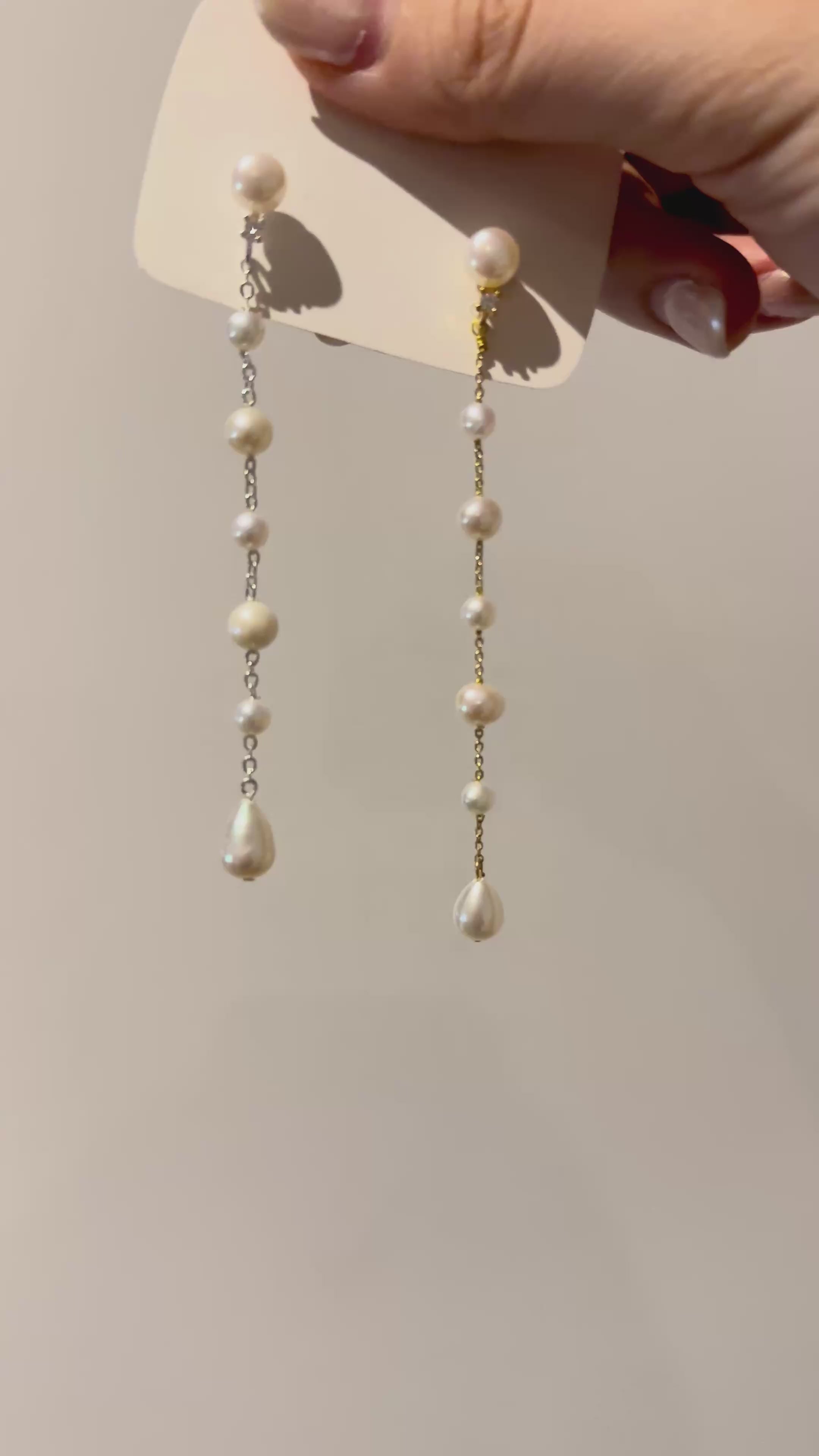 Stardust Floating Pearl Earrings