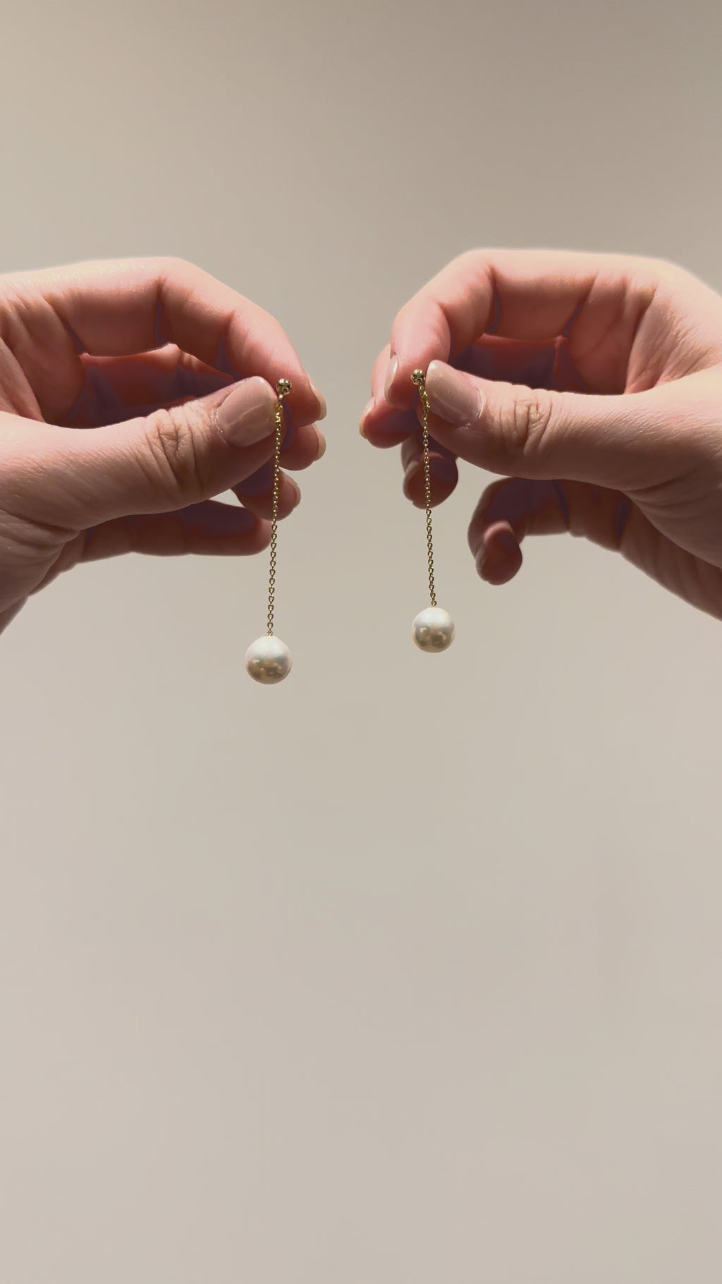 Minimal Long Pearl Drop Earrings