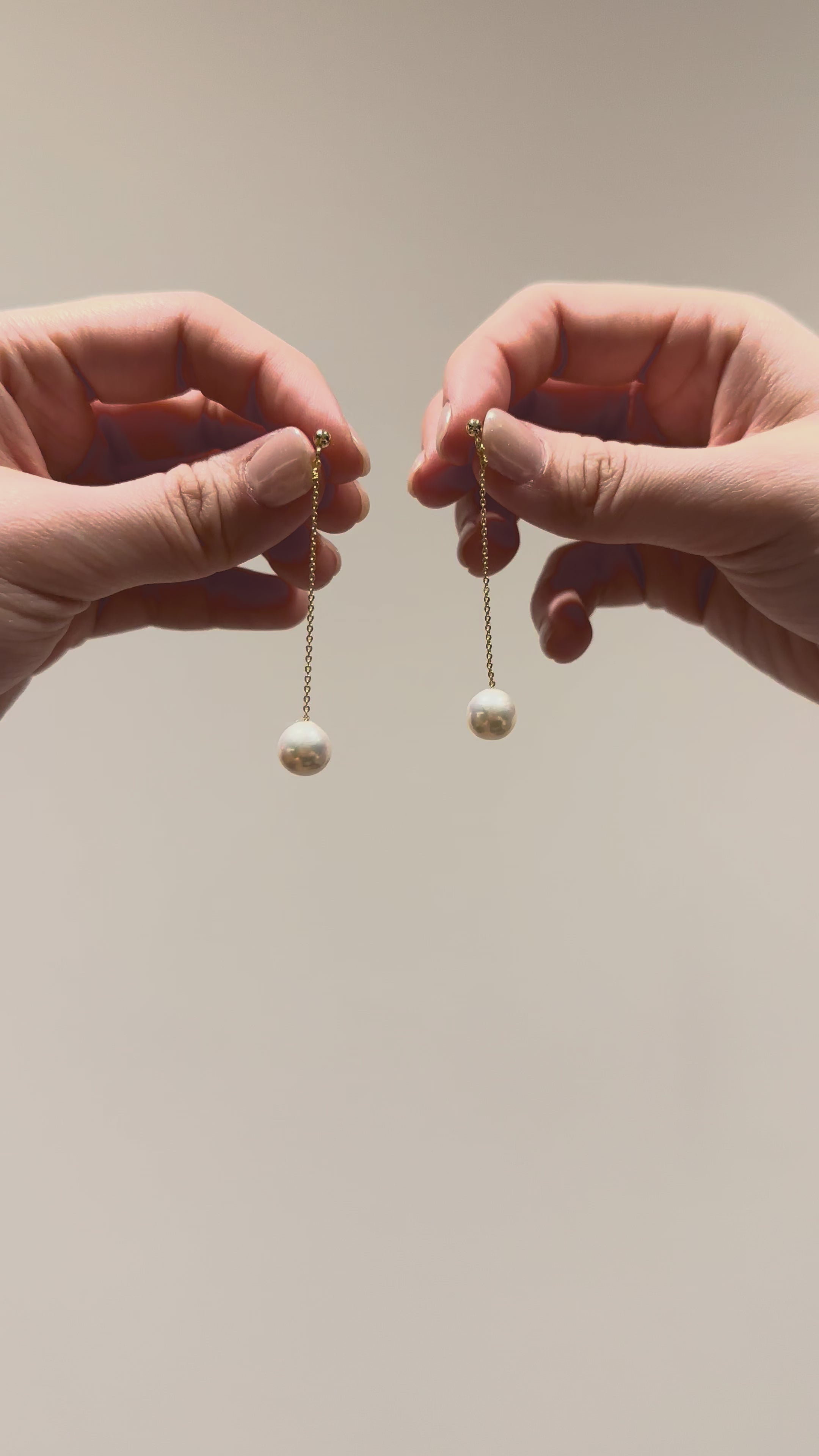 Minimal Long Pearl Drop Earrings